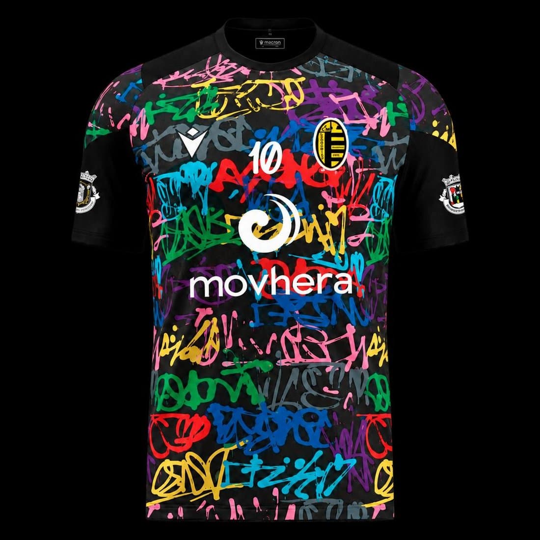Camisola do CAM, versão principal, preto grafitis, frente